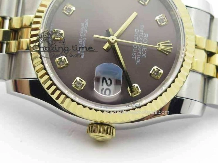0510 DateJust 116234 SS YG BP Best Edition Gray Dial Diam Markers On SS YG Bracelet SA ZipUp 3745